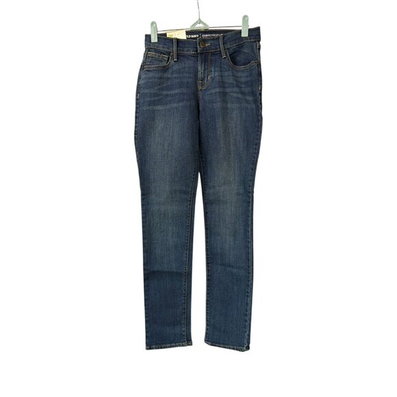 Old Navy Famous Jeans Womens Blue Denim Curvy Straight Mid Rise Size 00R New - Picture 1 of 10